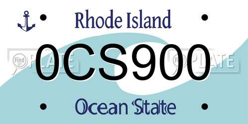 0CS900 Rhode Island License Plate