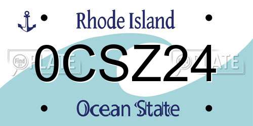 0CSZ24 Rhode Island License Plate