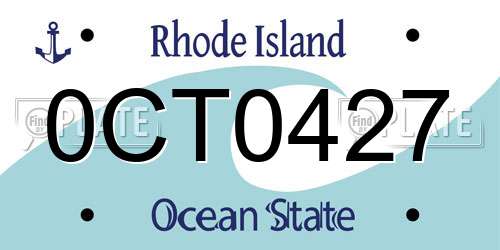 0CT0427 Rhode Island License Plate