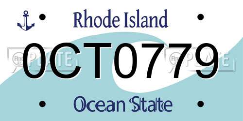 0CT0779 Rhode Island License Plate