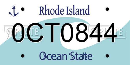 0CT0844 Rhode Island License Plate