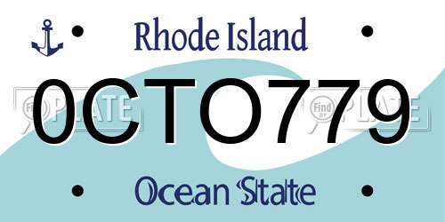 0CTO779 Rhode Island License Plate
