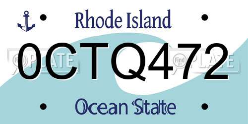 0CTQ472 Rhode Island License Plate