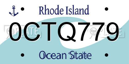 0CTQ779 Rhode Island License Plate