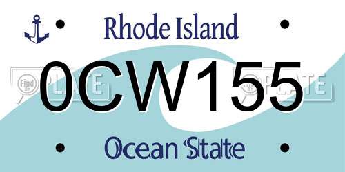 0CW155 Rhode Island License Plate