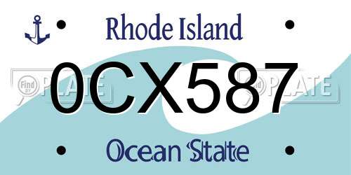 0CX587 Rhode Island License Plate