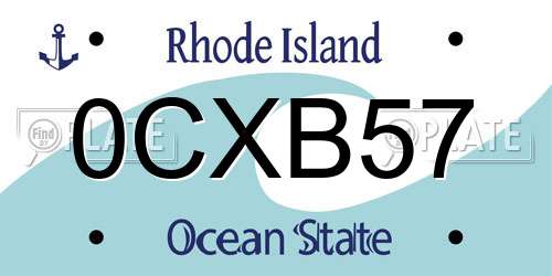 0CXB57 Rhode Island License Plate
