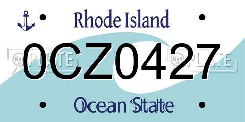 0CZ0427 Rhode Island License Plate