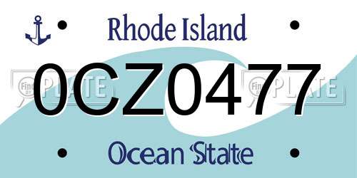 0CZ0477 Rhode Island License Plate