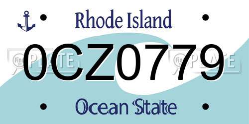 0CZ0779 Rhode Island License Plate