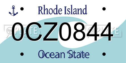 0CZ0844 Rhode Island License Plate