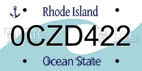 0CZD422 Rhode Island License Plate
