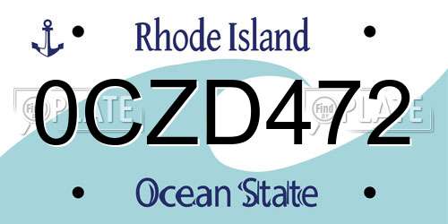 0CZD472 Rhode Island License Plate