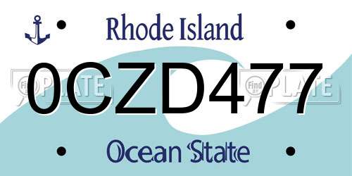 0CZD477 Rhode Island License Plate