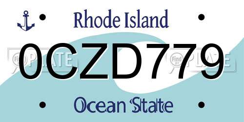 0CZD779 Rhode Island License Plate