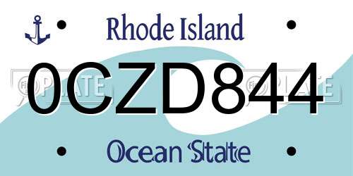 0CZD844 Rhode Island License Plate