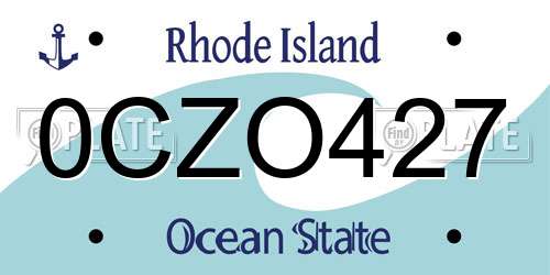 0CZO427 Rhode Island License Plate