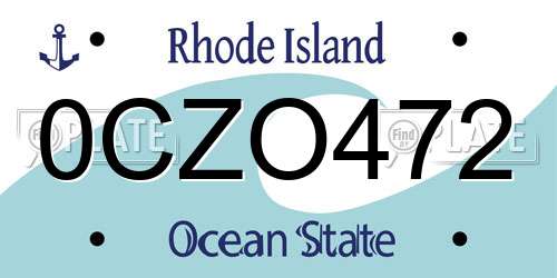 0CZO472 Rhode Island License Plate