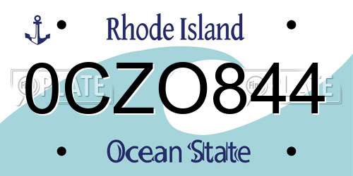 0CZO844 Rhode Island License Plate