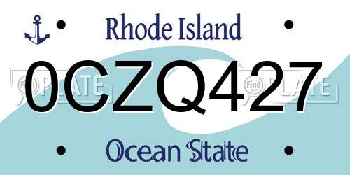 0CZQ427 Rhode Island License Plate