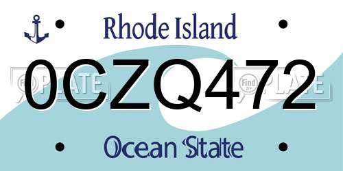 0CZQ472 Rhode Island License Plate