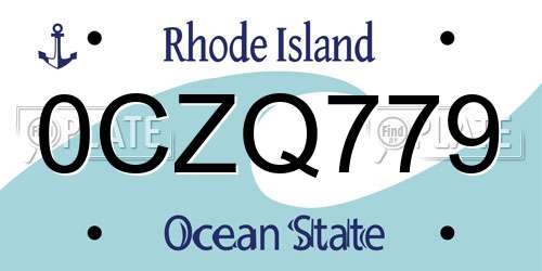 0CZQ779 Rhode Island License Plate