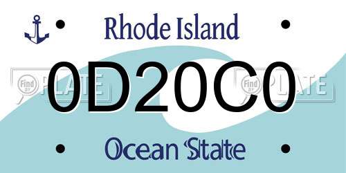 0D20C0 Rhode Island License Plate