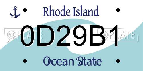 0D29B1 Rhode Island License Plate
