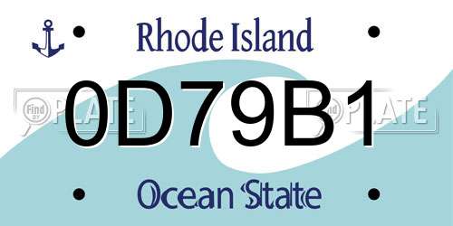 0D79B1 Rhode Island License Plate