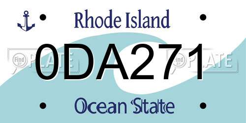 0DA271 Rhode Island License Plate