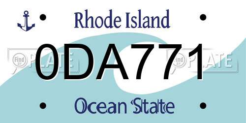 0DA771 Rhode Island License Plate