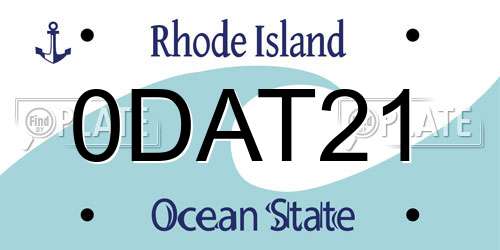 0DAT21 Rhode Island License Plate