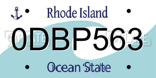 0DBP563 Rhode Island License Plate