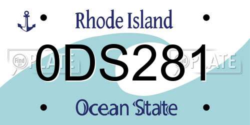 0DS281 Rhode Island License Plate