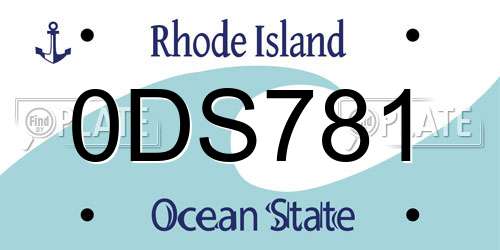 0DS781 Rhode Island License Plate