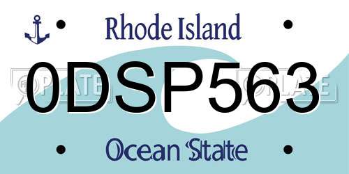 0DSP563 Rhode Island License Plate