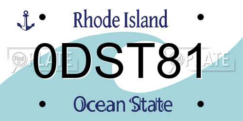 0DST81 Rhode Island License Plate