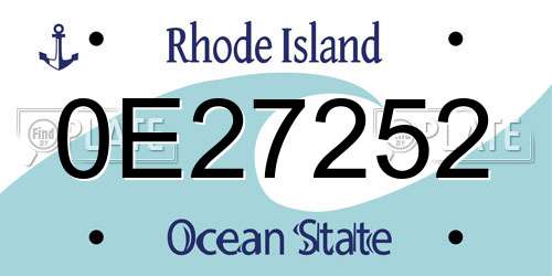 0E27252 Rhode Island License Plate