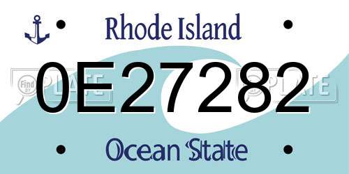 0E27282 Rhode Island License Plate