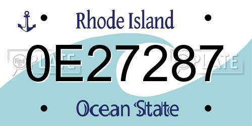 0E27287 Rhode Island License Plate