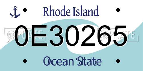 0E30265 Rhode Island License Plate