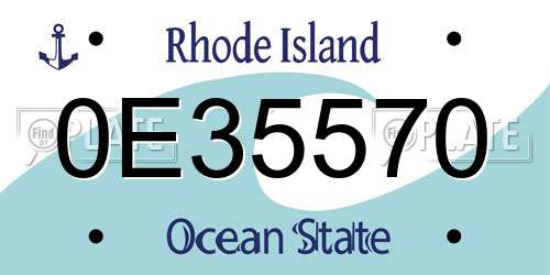 0E35570 Rhode Island License Plate