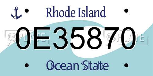 0E35870 Rhode Island License Plate