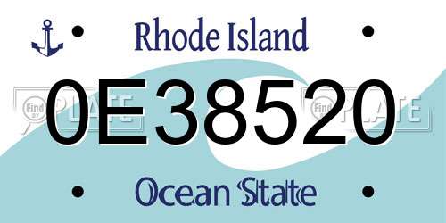 0E38520 Rhode Island License Plate