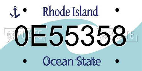 0E55358 Rhode Island License Plate