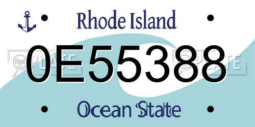0E55388 Rhode Island License Plate
