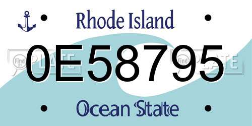 0E58795 Rhode Island License Plate