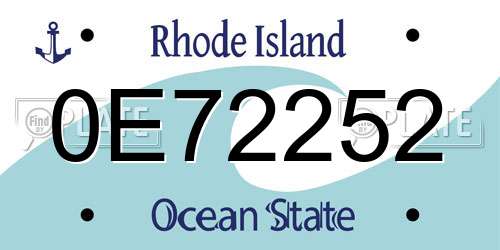 0E72252 Rhode Island License Plate
