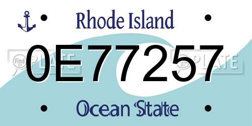 0E77257 Rhode Island License Plate