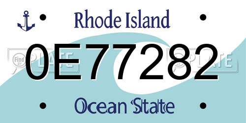 0E77282 Rhode Island License Plate